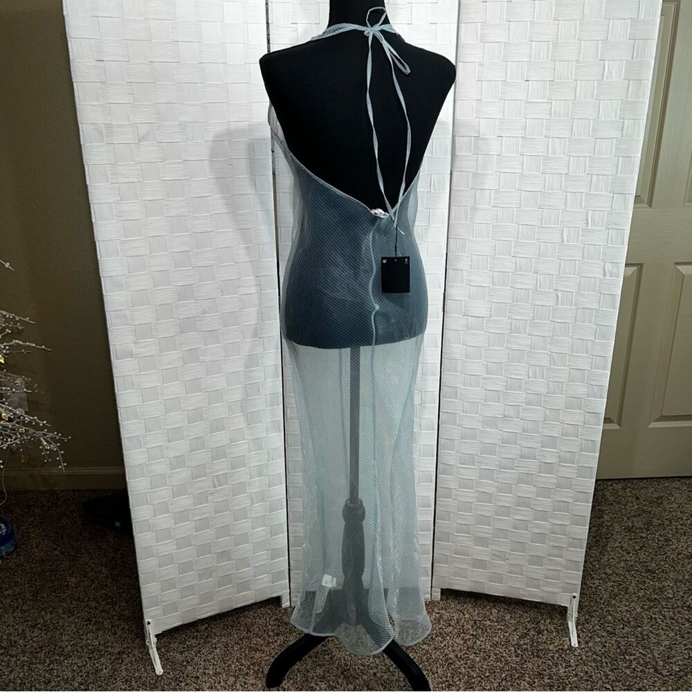 Zara Sheer Blue Maxi Dress - Picture 12 of 12